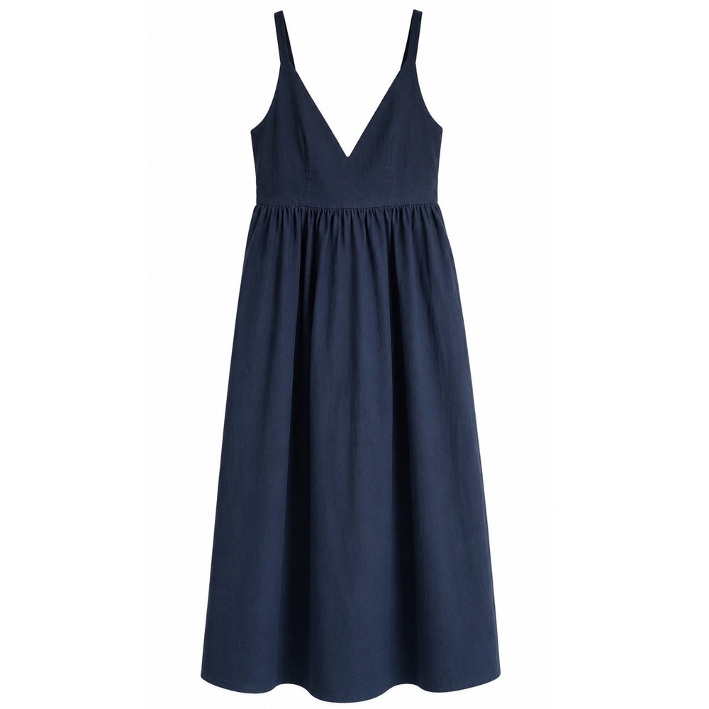 Banana Republic Women 00P Black Cotton Sleeveless ALine Fit Flare Dress NWT Midi